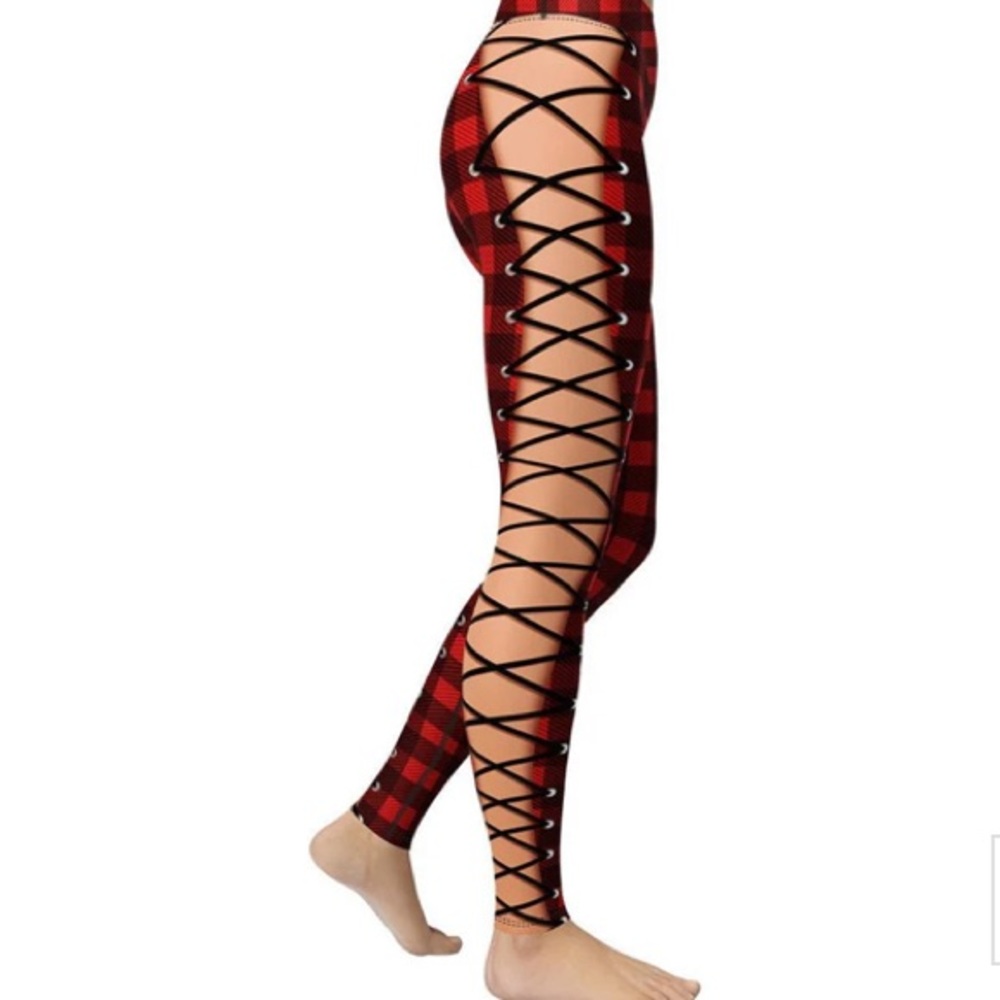 fiercepulse christmas lace up yoga leggings